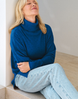 Merino Cashmere Azure Melange Harmony Knit - Cara Cashmere