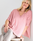 Cashmere Peony Muse V Neck Knit