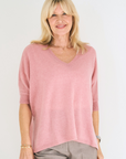 Cashmere Peony Muse V Neck Knit