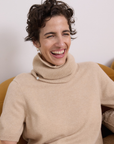 Cashmere Pale Camel Rib Snood - Cara Cashmere
