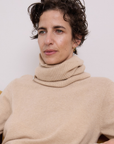 Cashmere Pale Camel Rib Snood - Cara Cashmere