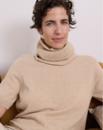 Cashmere Pale Camel Rib Snood - Cara Cashmere