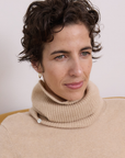 Cashmere Pale Camel Rib Snood - Cara Cashmere