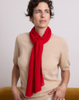 Cashmere Pale Camel Short Sleeve Knit - Cara Cashmere