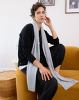 Cashmere Pale Grey Knitted Scarf