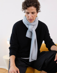 Cashmere Pale Grey Knitted Scarf