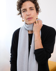 Cashmere Pale Grey Knitted Scarf