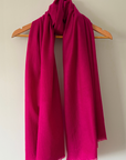 Cashmere Raspberry Fine Woven Scarf