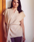 Cashmere Pale Camel Elara Sleeveless Cardigan