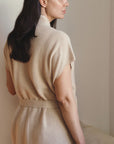 Cashmere Pale Camel Elara Sleeveless Cardigan