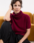 Cashmere Ruby Red Rib Snood - Cara Cashmere