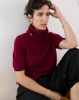 Cashmere Ruby Red Short Sleeve Knit - Cara Cashmere