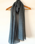 Cashmere Silk Slate Mini Leopard Scarf