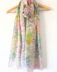 Cashmere Silk Etched Garden Floral Scarf