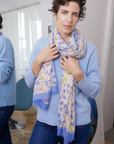 Cashmere Silk "Nodding Lillies" Scarf - Cara Cashmere