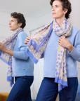 Cashmere Silk "Nodding Lillies" Scarf - Cara Cashmere