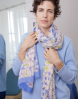 Cashmere Silk "Nodding Lillies" Scarf - Cara Cashmere