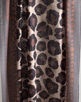 Chocolate Cashmere Silk Spotted Leopard Scarf - Cara Cashmere