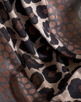 Chocolate Cashmere Silk Spotted Leopard Scarf - Cara Cashmere