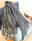 Cashmere Silk Stone Wild Grove Print Scarf