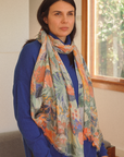 Cashmere Silk "Botanical Gallop" Scarf