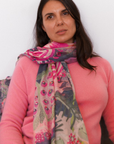 Cashmere Silk "Fushia Barbies" Scarf