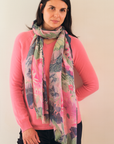 Cashmere Silk "Fushia Barbies" Scarf