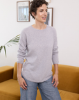 Cashmere Silver Grey Crew Jumper - Cara Cashmere