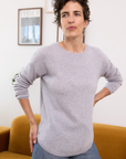 Cashmere Silver Grey Crew Jumper - Cara Cashmere