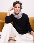 Cashmere Silver Grey Rib Snood - Cara Cashmere