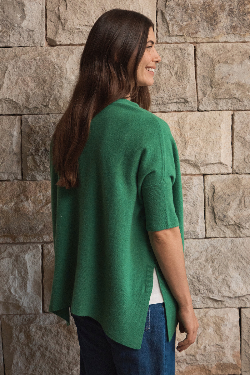 Cashmere Tropical Green Oversized Knit - Cara Cashmere