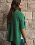 Cashmere Tropical Green Oversized Knit - Cara Cashmere