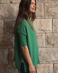 Cashmere Tropical Green Oversized Knit - Cara Cashmere