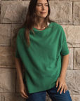 Cashmere Tropical Green Oversized Knit - Cara Cashmere