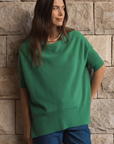 Cashmere Tropical Green Oversized Knit - Cara Cashmere