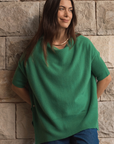 Cashmere Tropical Green Oversized Knit - Cara Cashmere