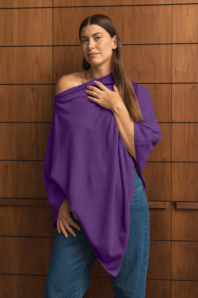 Cashmere Poncho Ivory