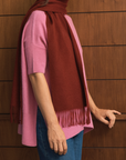 Cashmere Wine Red Lara Scarf
