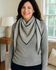 Cashmere Charcoal Tipped Grey Triangle Scarf