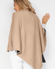 Cashmere Black and Oat Reversible Poncho