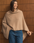 Cashmere Camel Melange Poncho Cara Cashmere