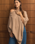 Cashmere Camel Melange Poncho Cara Cashmere