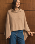 Cashmere Camel Melange Poncho Cara Cashmere