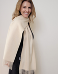 Cashmere Cream Lara Scarf - Cara Cashmere