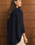 Cashmere Dark Navy Shrug - Cara Cashmere