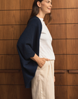 Cashmere Dark Navy Shrug - Cara Cashmere