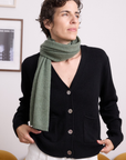 Cashmere Eucalypt Knitted Scarf - Cara Cashmere