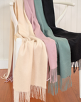 Cashmere Cream Lara Scarf - Cara Cashmere