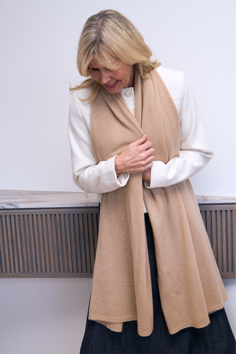 Cashmere Caramel Wrap - Cara Cashmere