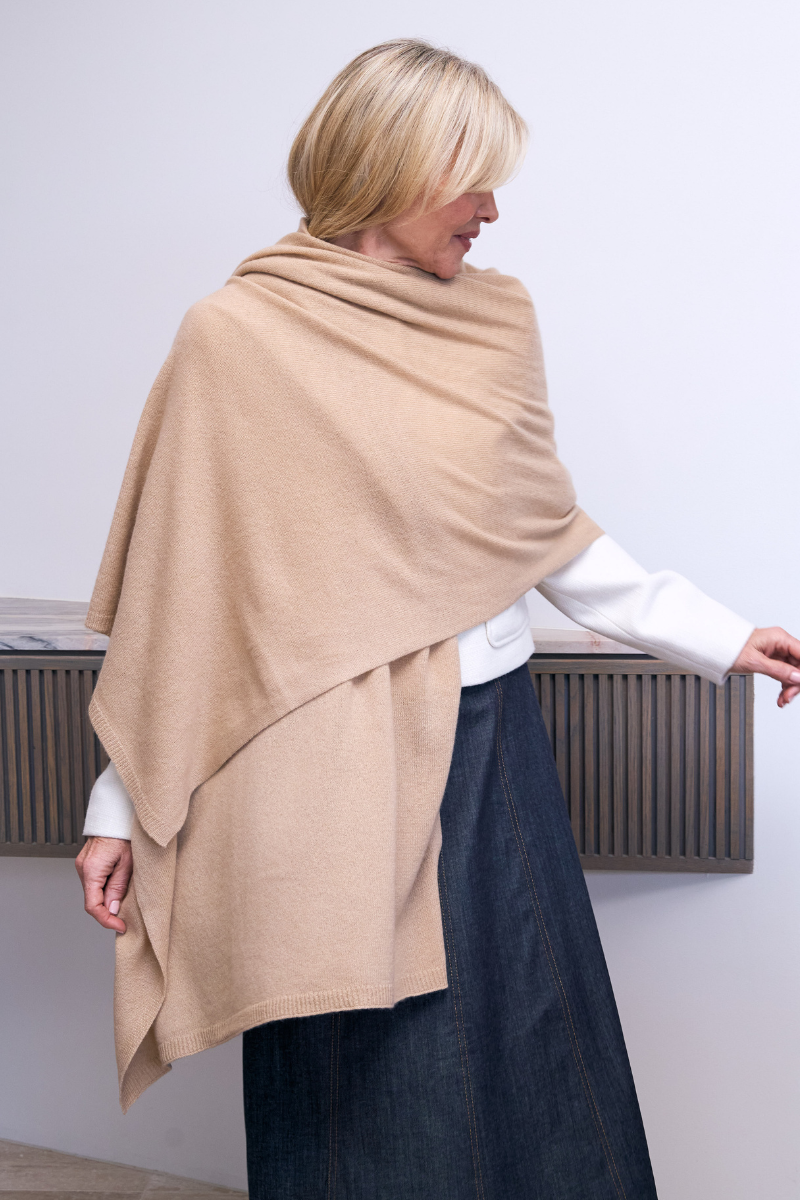 Cashmere Caramel Wrap - Cara Cashmere